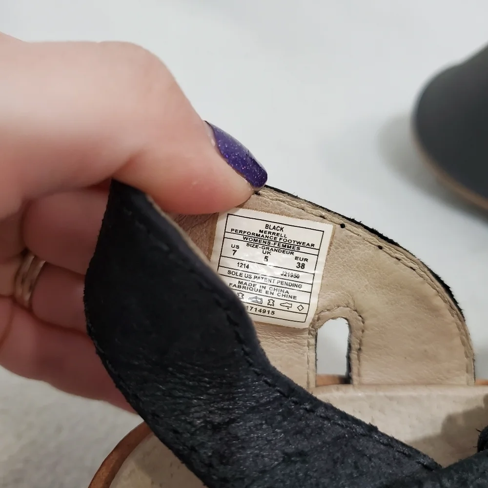 Merrell Select Grip Black Wedge Sandals